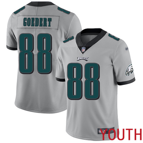 Youth Philadelphia Eagles #88 Dallas Goedert Limited Silver Inverted Legend NFL Jersey Football->youth nfl jersey->Youth Jersey